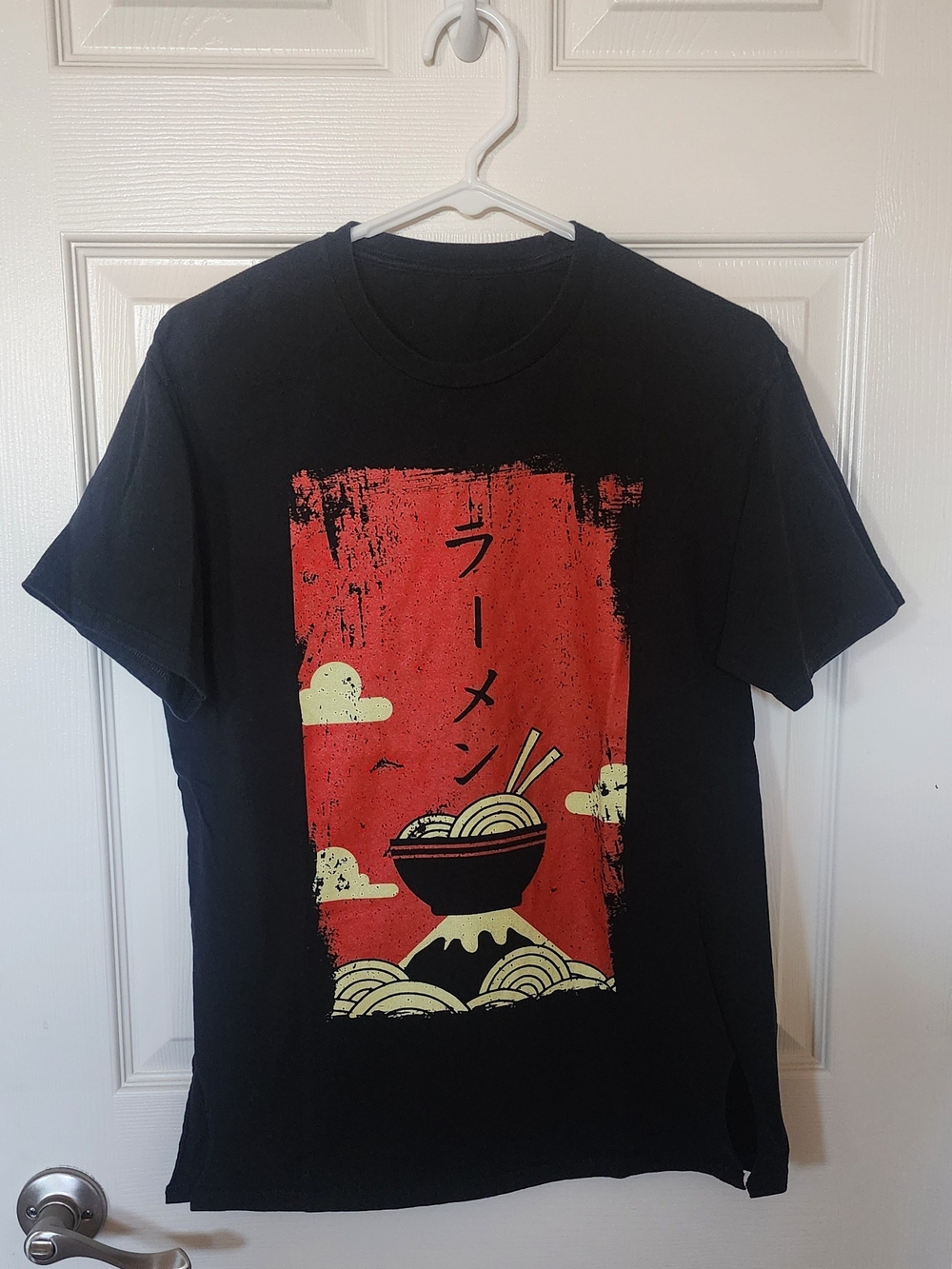 Black Ramen Graphic Tee with Red Panel
